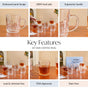 Panelled Embossed Mugs Set Of 6 229ml