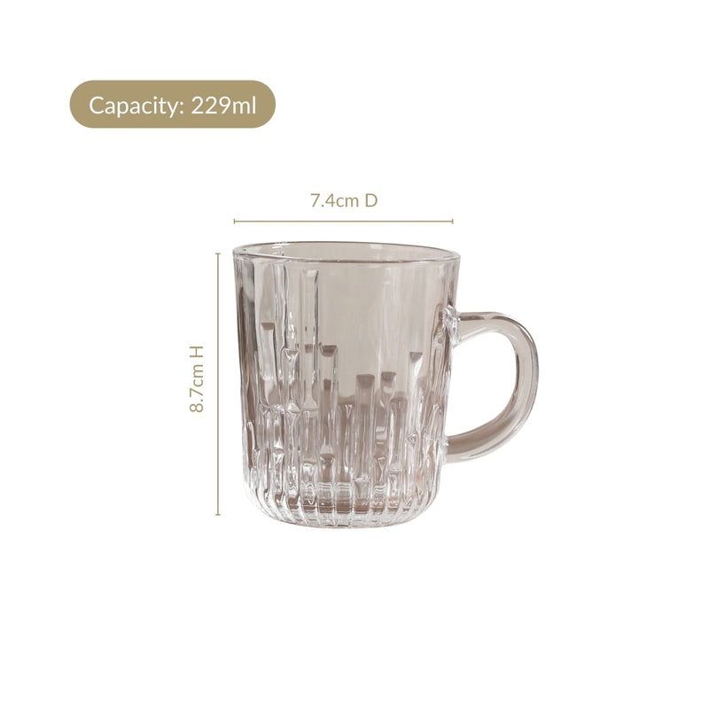 Panelled Embossed Mugs Set Of 6 229ml