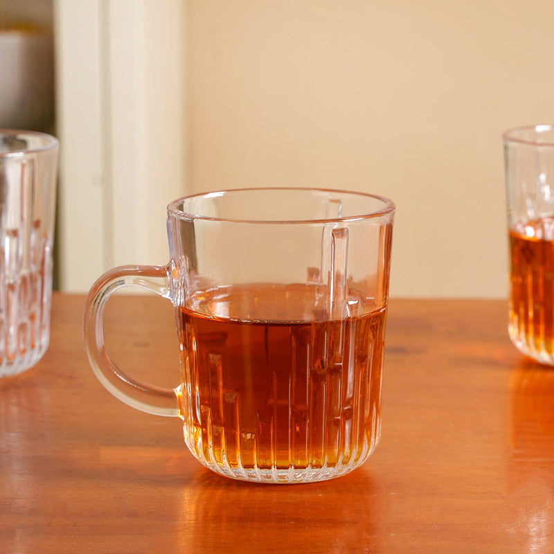 Panelled Embossed Mugs Set Of 6 229ml