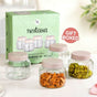 Panelled Jar With Lid Set Of 4 1000ml