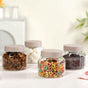 Panelled Jar With Lid Set Of 4 1000ml
