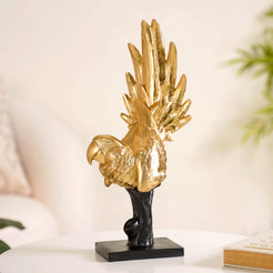 Elegant Macaw Showpiece Gold- Parrot Showpiece, Gold Parrot Figurine, Decorative Gold Parrot, Parrot Decor, Parrot Sculpture