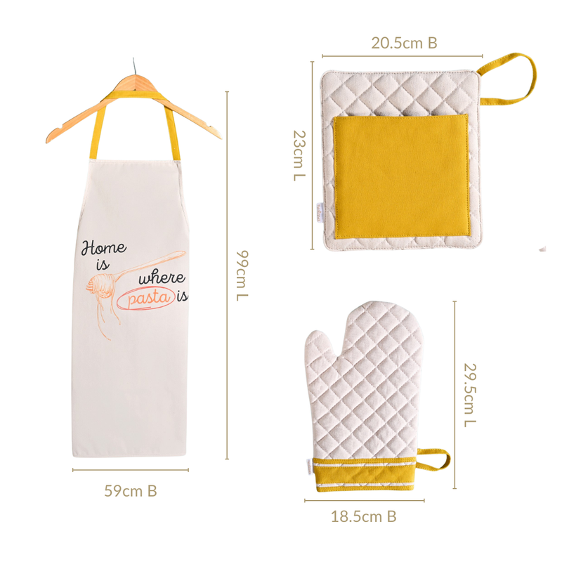Pasta Lover Apron Mitten And Pot Holder Set Of 3