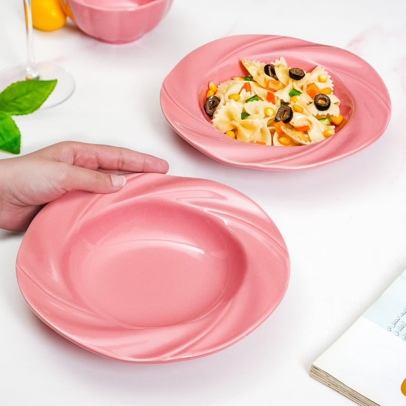 Set Of 2 Whirlwind Pattern Pasta Dish 8 Inch