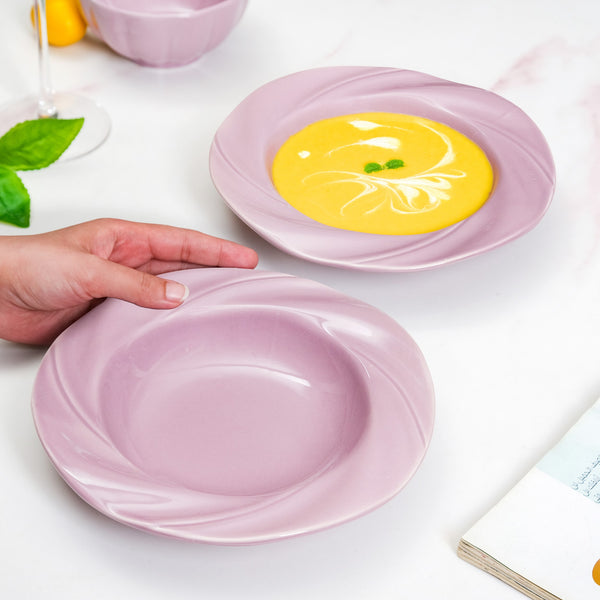 Mauve Pasta Dishes Set Of 2 8 Inch