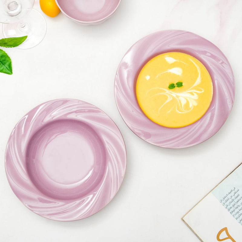 Mauve Pasta Dishes Set Of 2 8 Inch