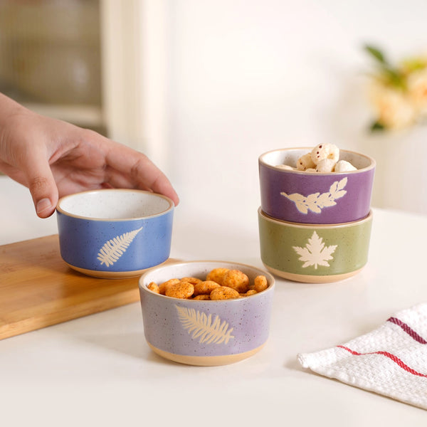 Monsoon Leaf Snack Bowl Set Of 4 180ml