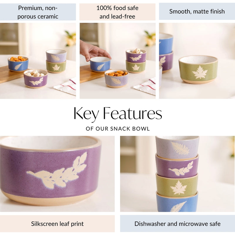 Pastel Hues Snack  Bowl Set Of 4 180ml