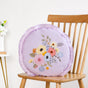 Pastel Petals Embroidered Cotton Cushion Cover 45cm