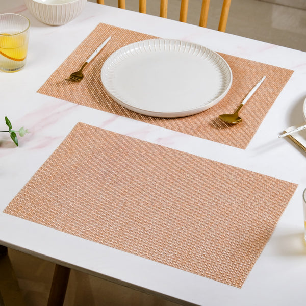 Woven Peach Placemat Set Of 6