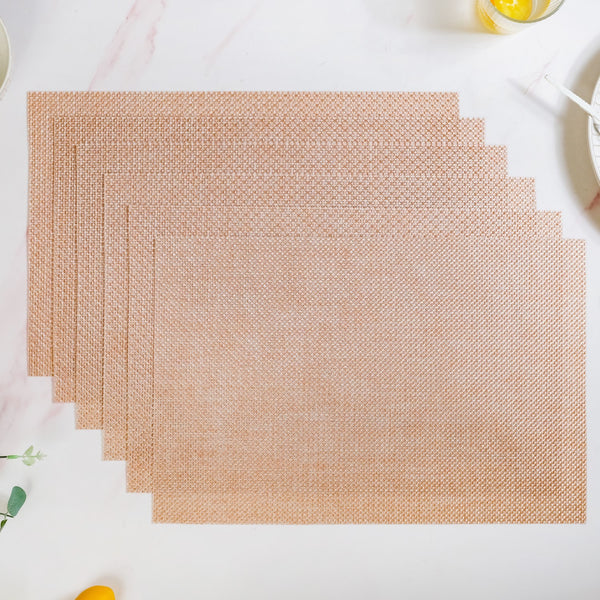 Woven Peach Placemat Set Of 6