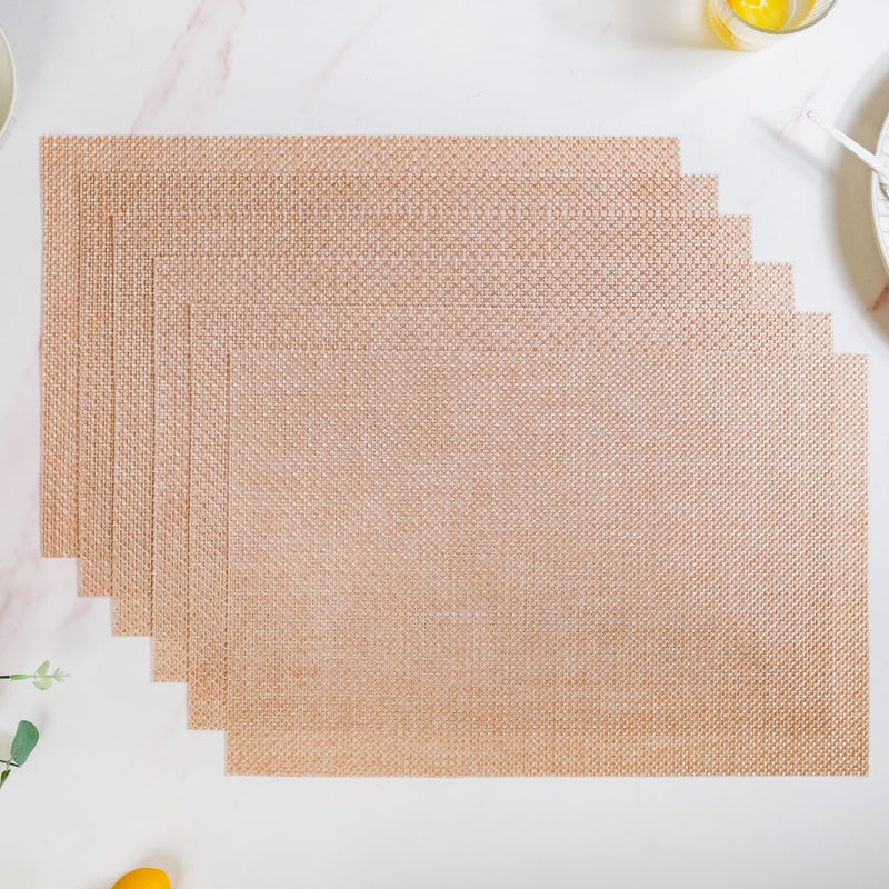Woven Peach Placemat Set Of 6