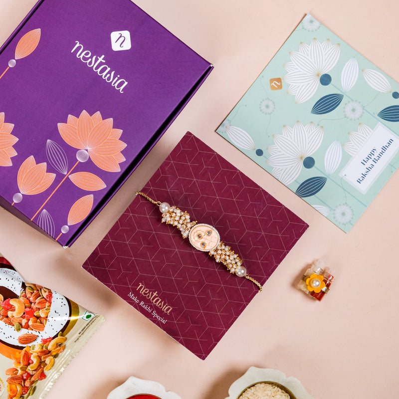 Peach Blossom Rakhi Gift Set