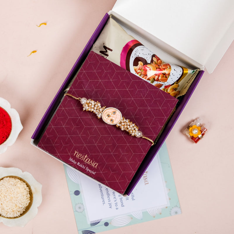 Peach Blossom Rakhi Gift Set