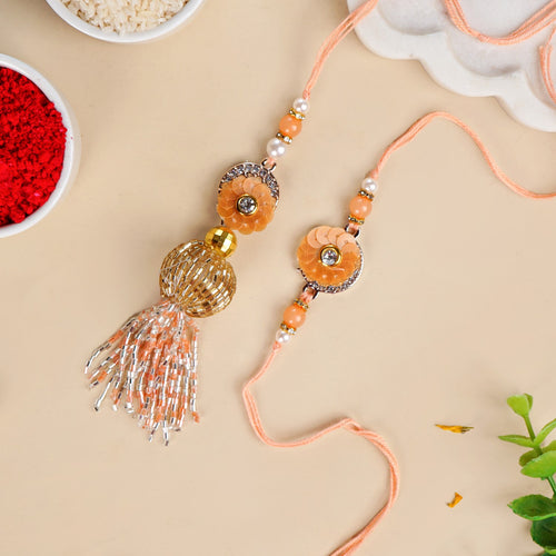 Peach Rakhi Lumba Gift Box