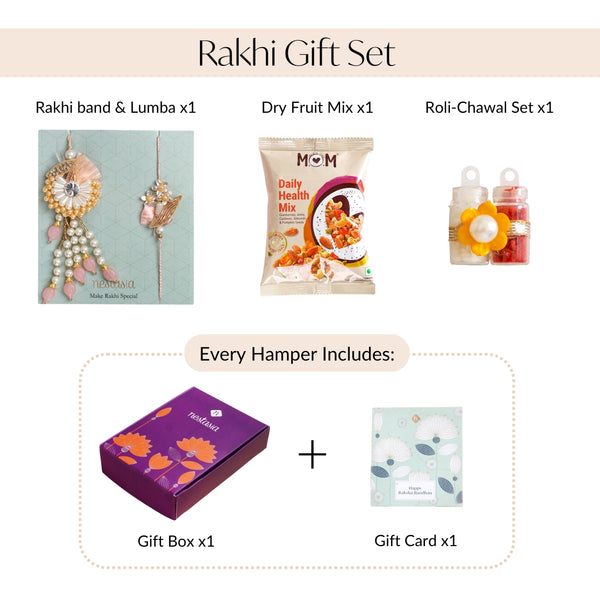 Peach Royale Rakhi Lumba Set