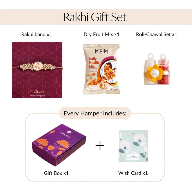Peach Blossom Rakhi Gift Set