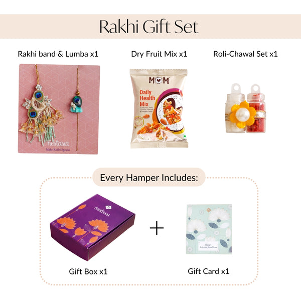 Peacock Grace Rakhi Set
