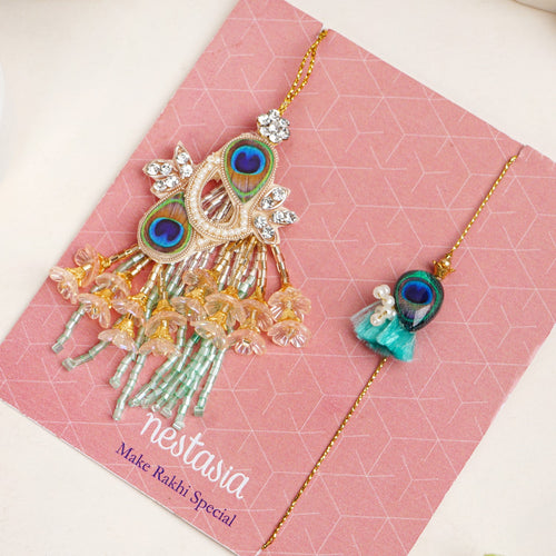 Peacock Grace Rakhi Set