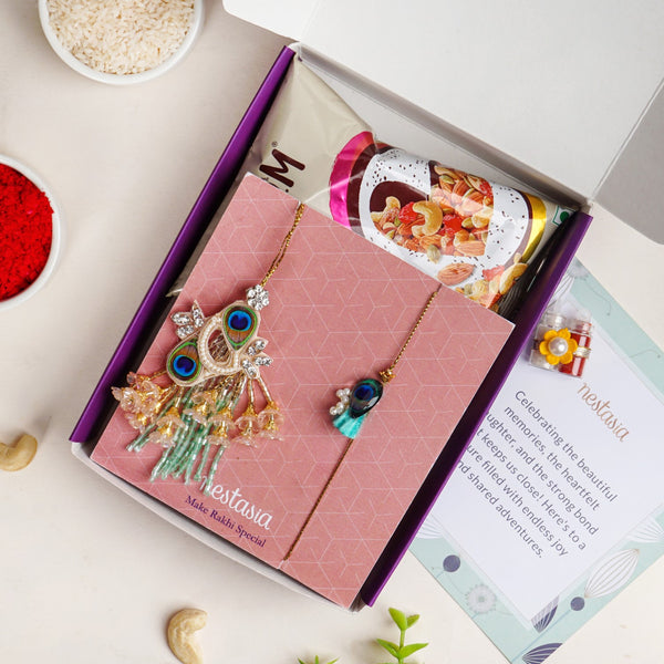 Peacock Grace Rakhi Set