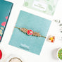 Pearl Cluster Pink Bracelet Rakhi Gift Set