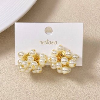 Pearl Cluster Stud Earrings