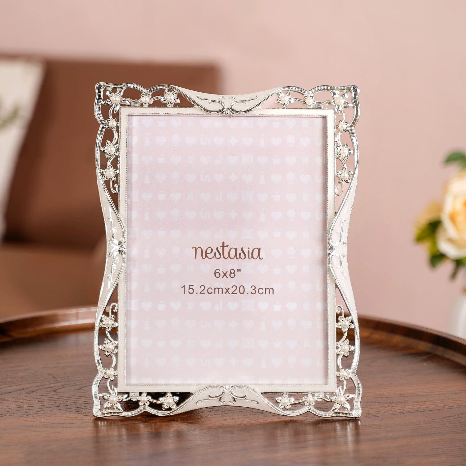 Floral Pearl Photo Frame Large 15x20cm