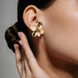 Pearl Flora Abstract Studs Gold