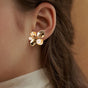 Pearl Flora Abstract Studs Gold