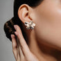 Pearl Flora Abstract Studs Silver