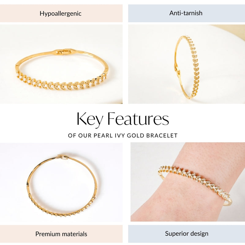 Pearl Ivy Gold Bracelet