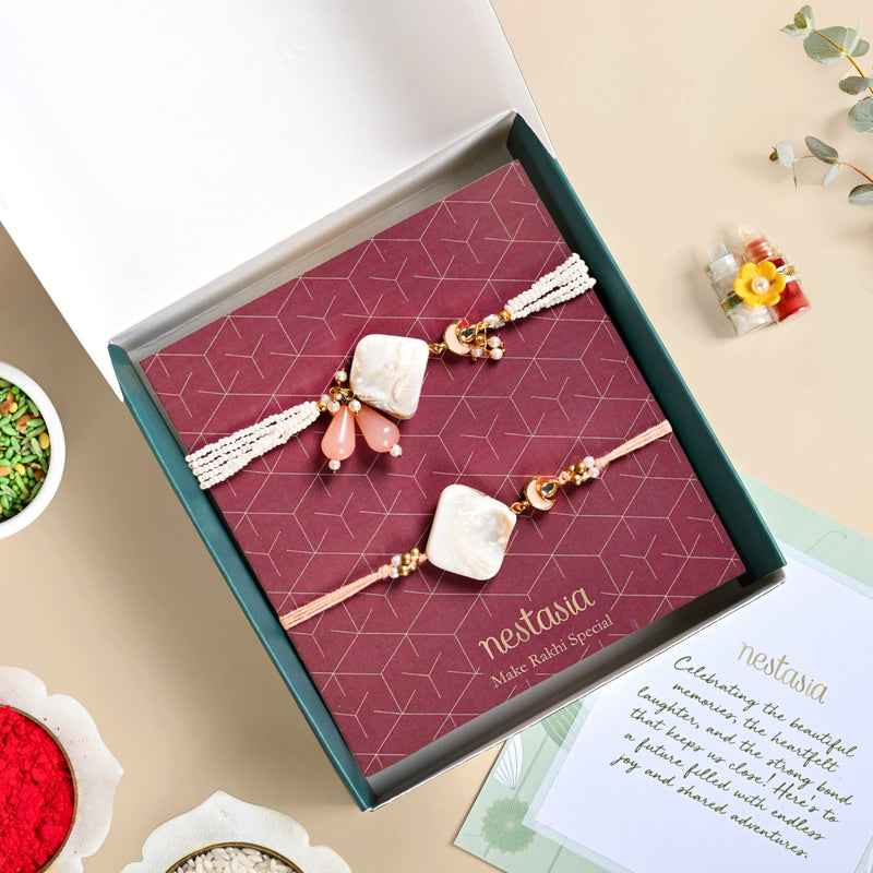 Pearl Tide Rakhi And Bracelet Gift Set