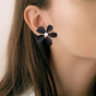 Pearl Crape Jasmine Earrings Black