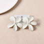 Pearl Crape Jasmine Earrings White