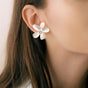 Pearl Crape Jasmine Earrings White