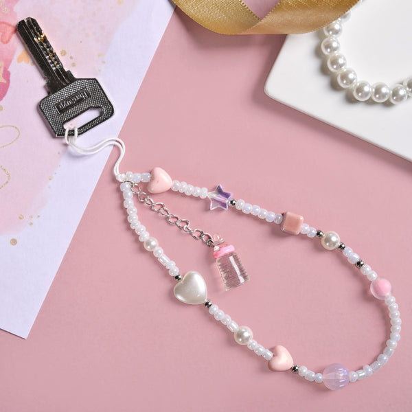 Pearl Stars And Hearts Phone Charm