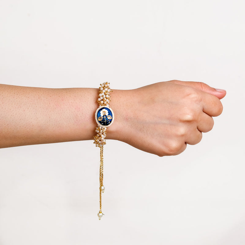 Pearls And Kundan Rakhi Gift Box