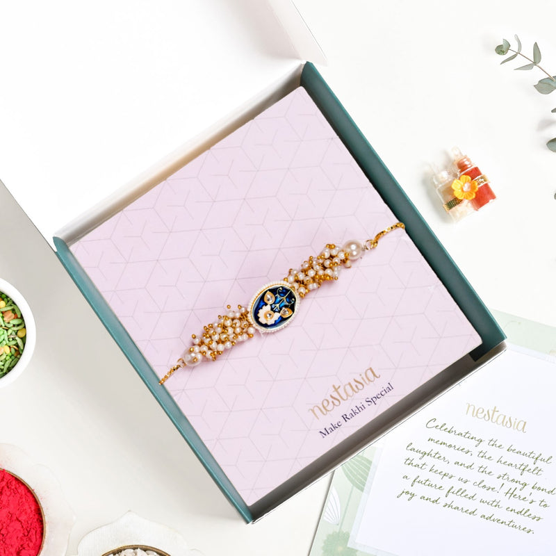 Pearls And Kundan Rakhi Gift Box