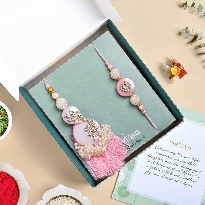 Pearls of Love Rakhi Lumba Set