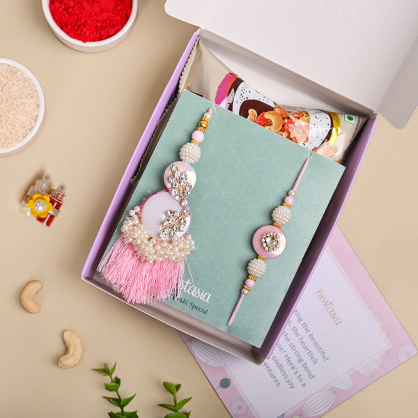 Pearls of Love Rakhi Lumba Set