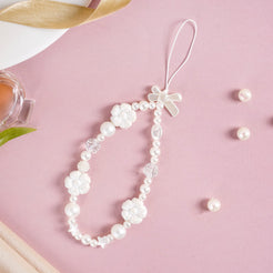 Pearly White Blossoms Phone Lanyard