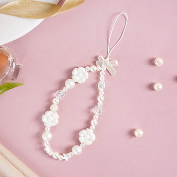 Pearly White Blossoms Phone Lanyard