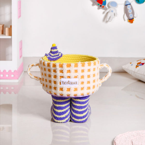Peek-a-Boo Plush Buddy Storage Basket