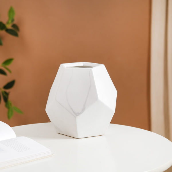 3D Pentagon Ceramic Decorative Vase