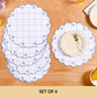 Periwinkle Embroidered Cotton Table Mat Lilac Set Of 6