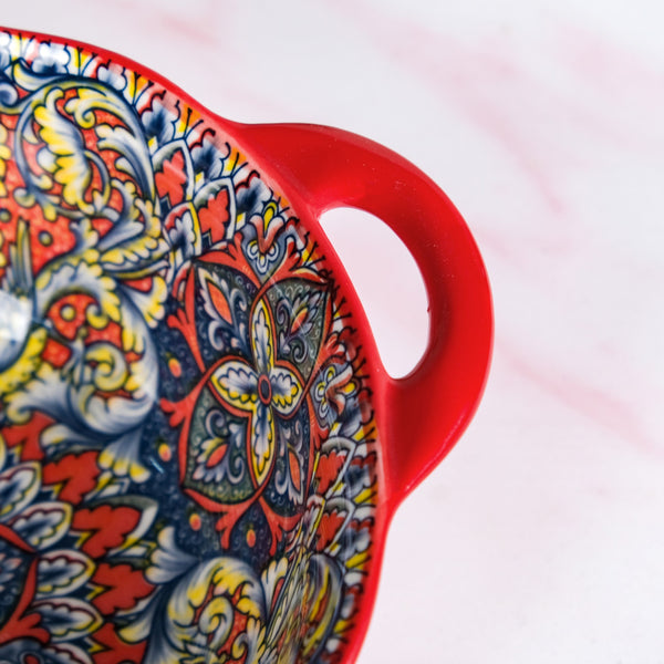 Mandala Melange Ceramic Serving Bowl Red 1500ml