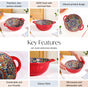 Persian Bloom Ceramic Serving Bowl Red 1500ml