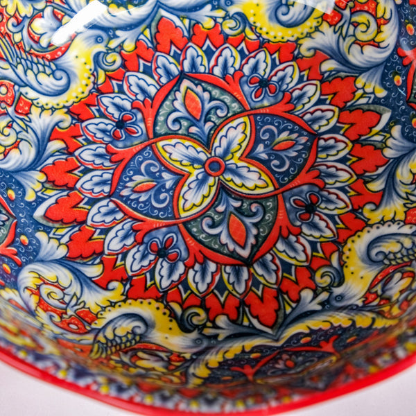 Mandala Melange Ceramic Serving Bowl Red 1500ml
