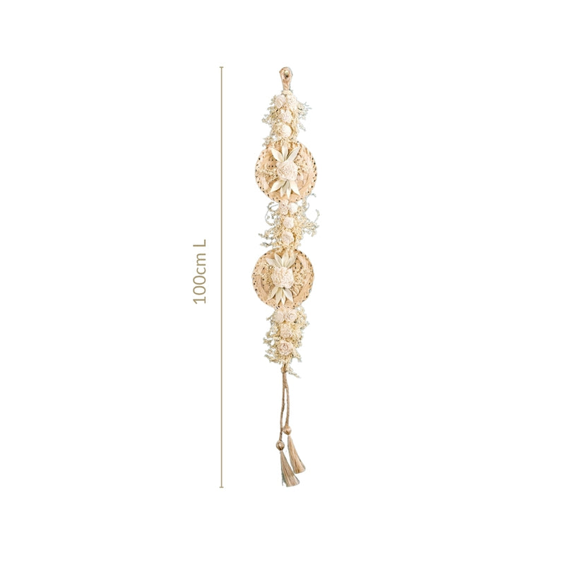 Petal Cascade Jute Wall Hanging Beige Set Of 2