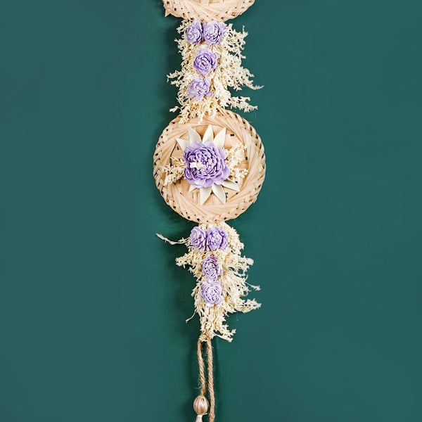 Sola Flowers And Corn Husk Leaves Organic Wall Hanging Set Of 2